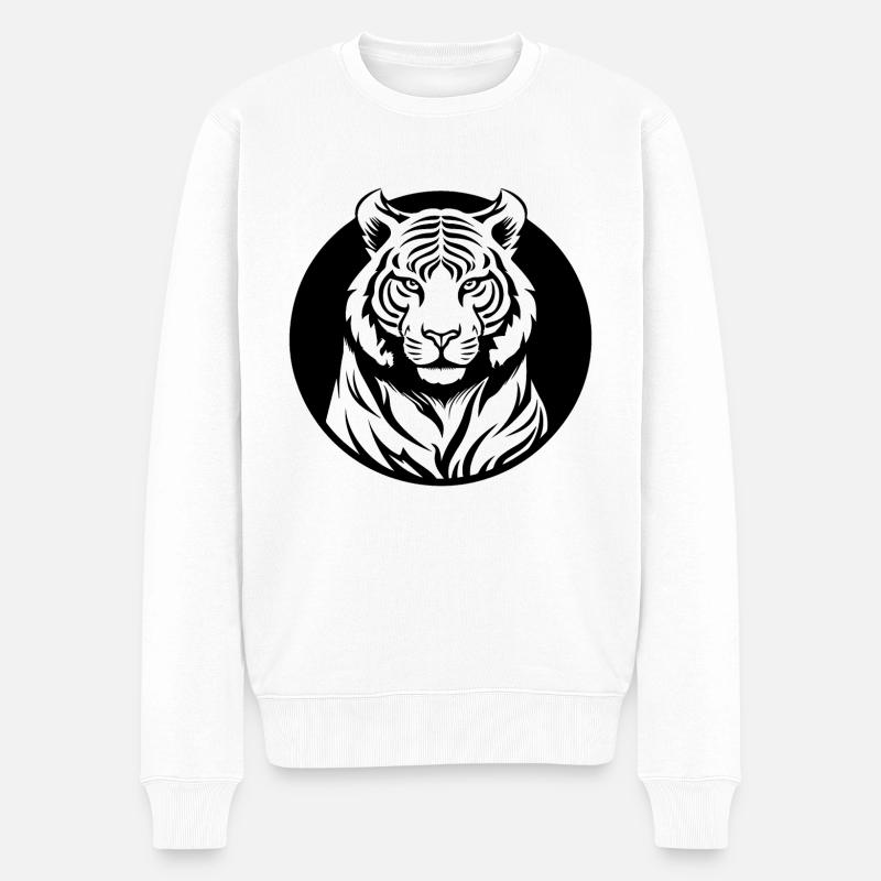 Tigre Big Cat - Pull Premium bio Homme - blanc
