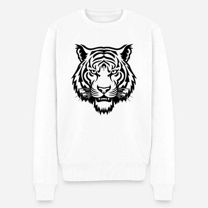 Tigre Big Cat - Pull Premium bio Homme - blanc