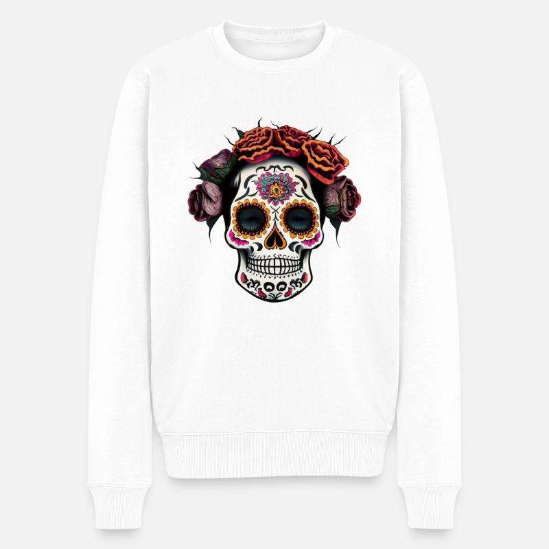 Dia de los Muertos - Pull Premium bio Homme - blanc