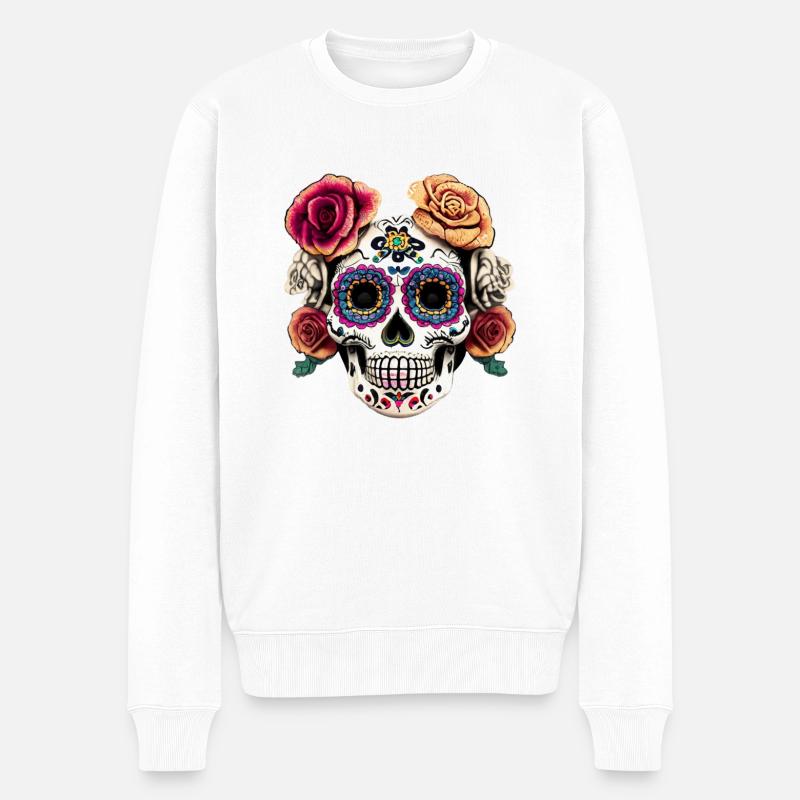 Dia de los Muertos - Pull Premium bio Homme - blanc