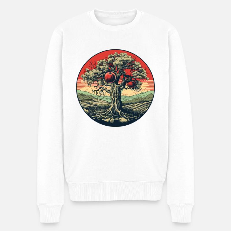 Apfelbaum aus Eden - Männer Premium Bio Pullover - Weiß