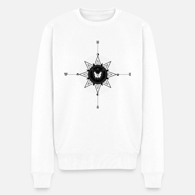 Esoterik Schmetterling - Männer Premium Bio Pullover - Weiß