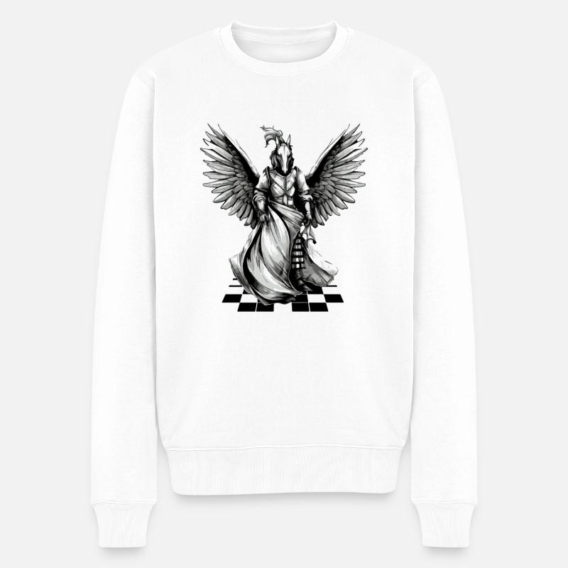 Der Ritterreiter - Männer Premium Bio Pullover - Weiß