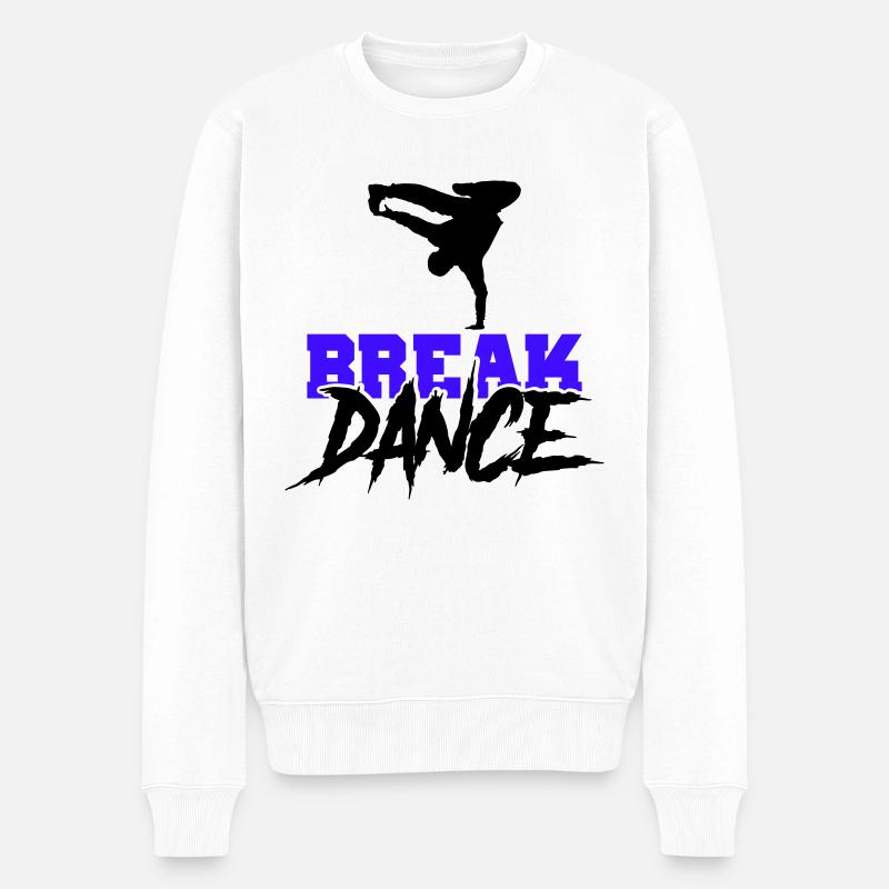 break dance - Männer Premium Bio Pullover - Weiß