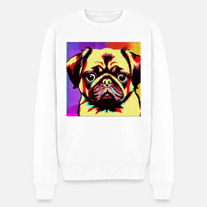 Carlin Pop Art - Pull Premium bio Homme - blanc