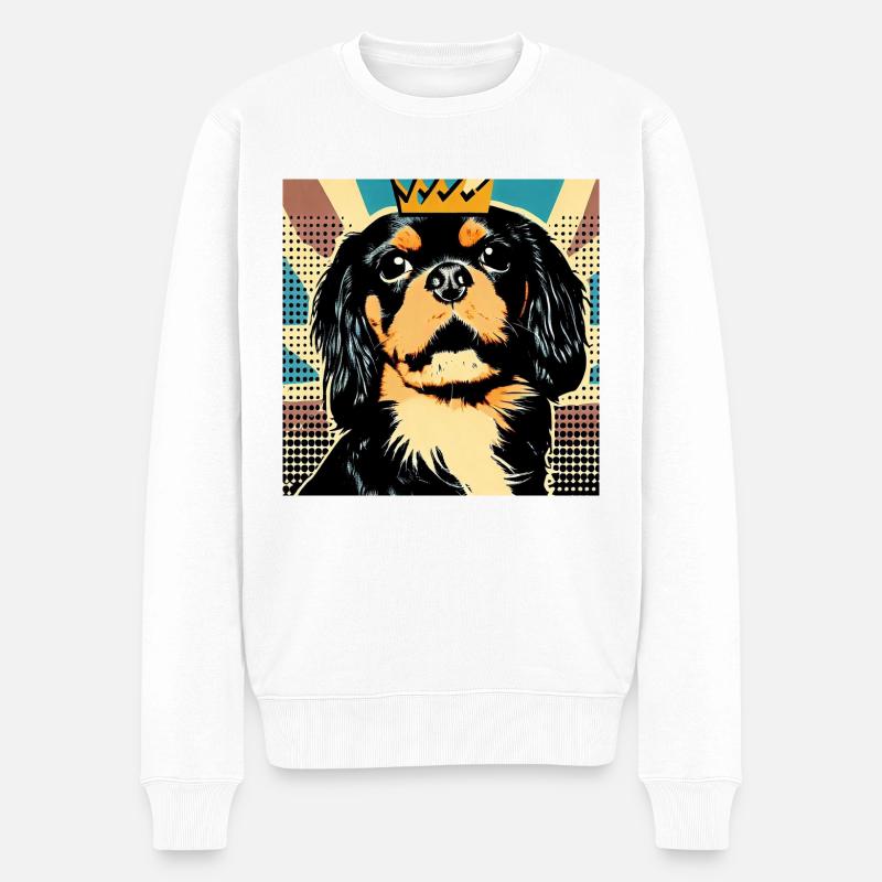 König Charles Spaniel - Männer Premium Bio Pullover - Weiß
