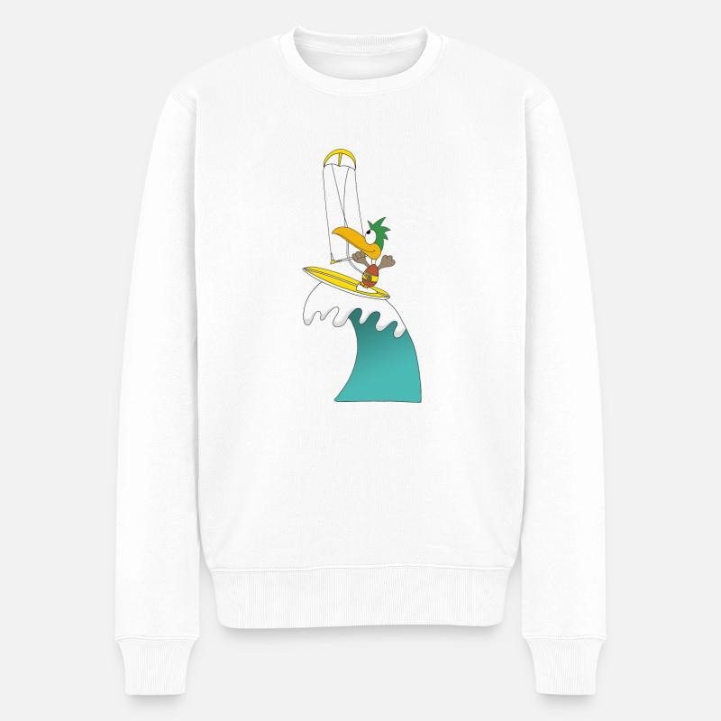 KITE - ENTE - Männer Premium Bio Pullover - Weiß
