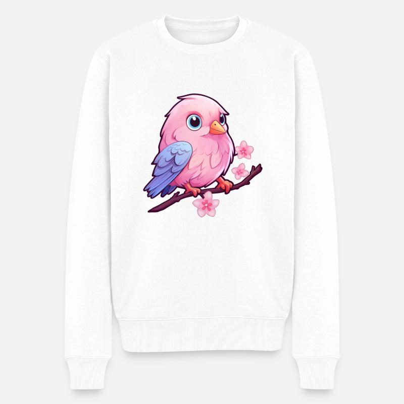 süßer kleiner Vogel - Männer Premium Bio Pullover - Weiß