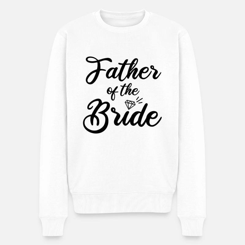 father of the bride - Männer Premium Bio Pullover - Weiß