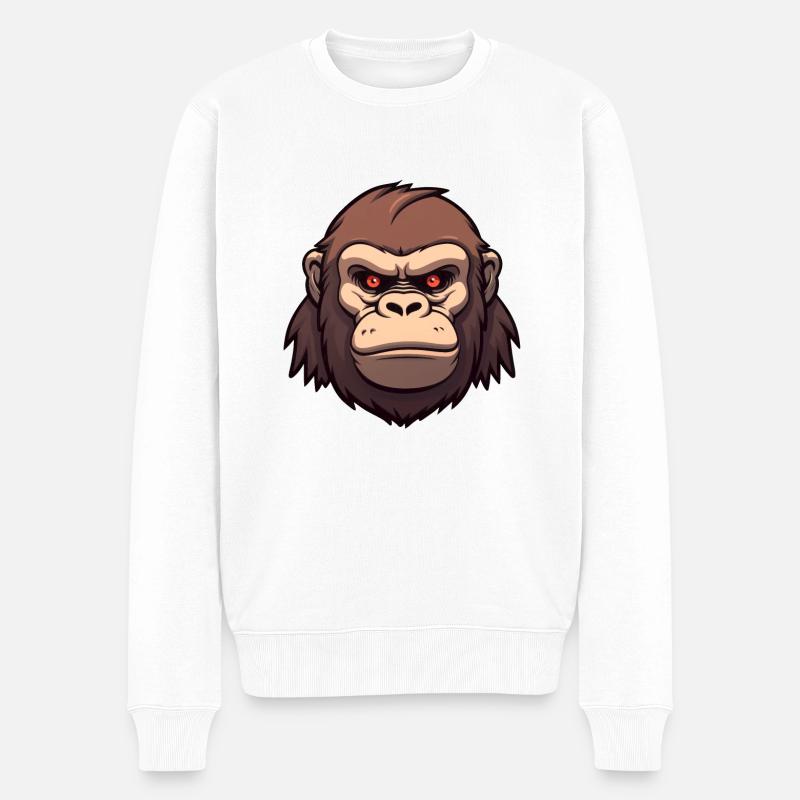 Gorilla Anime - Pull Premium bio Homme - blanc