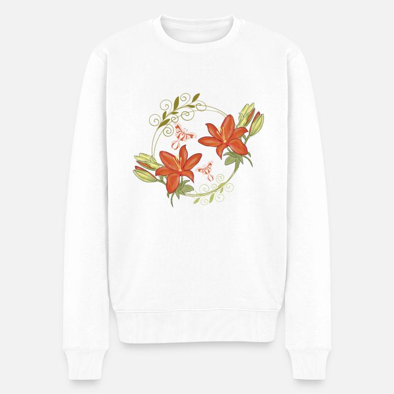 Fleurs de lys - Pull Premium bio Homme - blanc