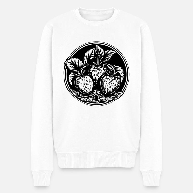 Fraise Fruit Fruit - Pull Premium bio Homme - blanc
