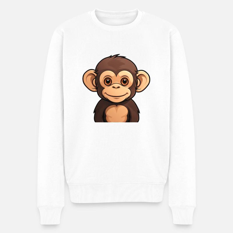 Chimpanzee Baby - Männer Premium Bio Pullover - Weiß