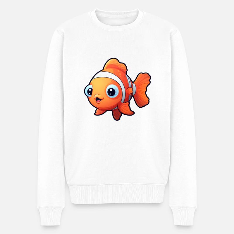 Clownfisch - Männer Premium Bio Pullover - Weiß