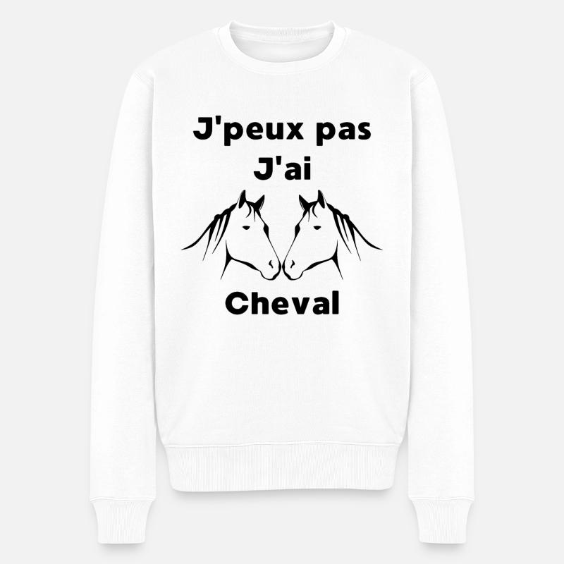 J'peux pas j'ai cheval - Pull Premium bio Homme - blanc