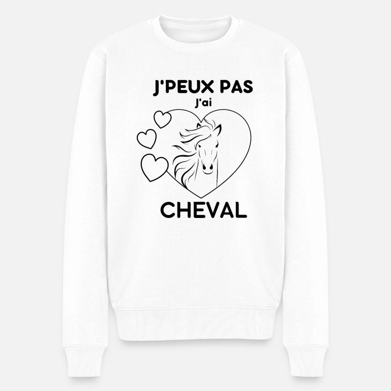 J'peux pas j'ai cheval - Pull Premium bio Homme - blanc