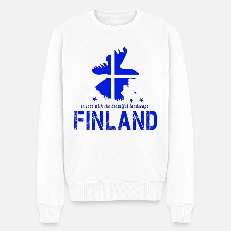 Finnland Finland Suomi - Männer Premium Bio Pullover - Weiß