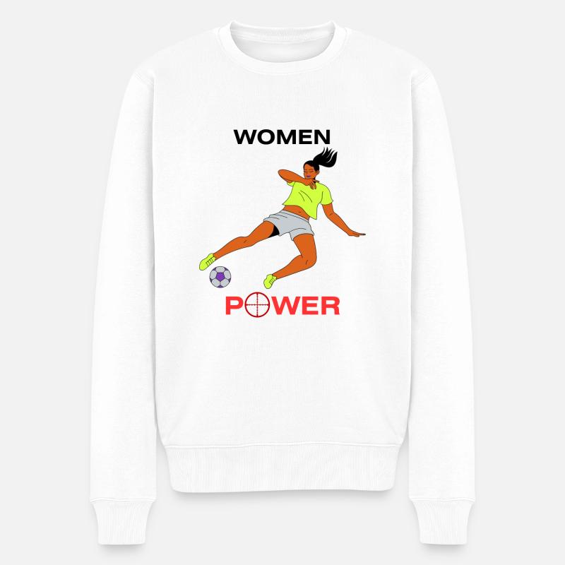WOMEN POWER - Männer Premium Bio Pullover - Weiß