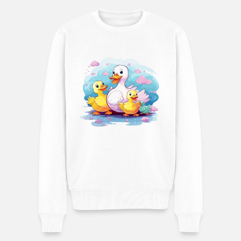 die Entenfamilie - Männer Premium Bio Pullover - Weiß