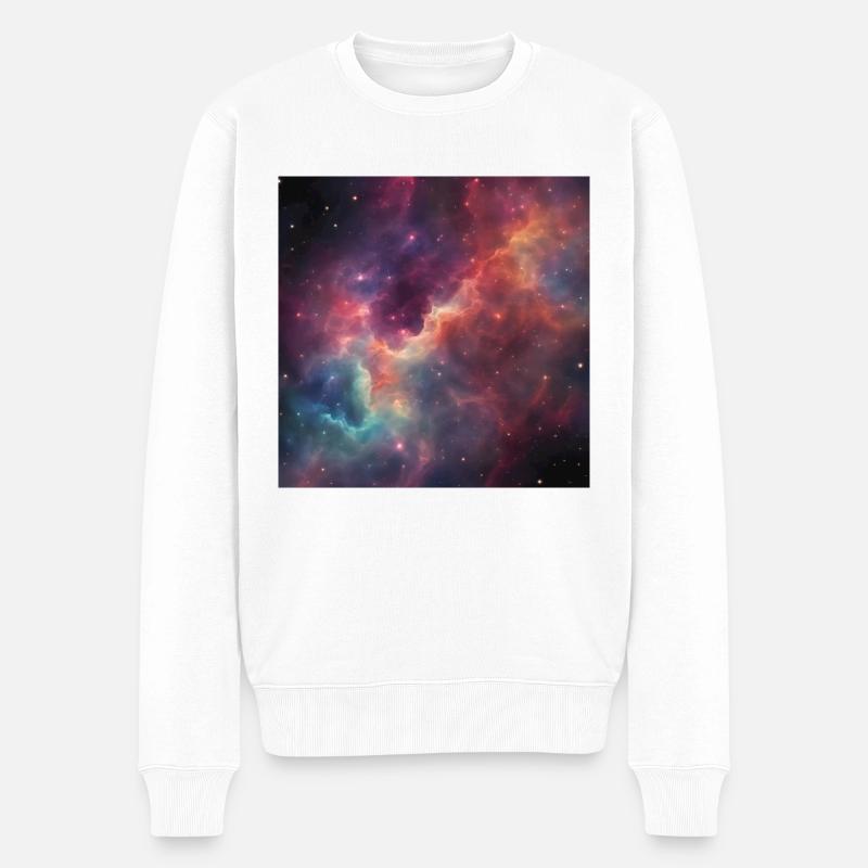 A.I. Nebula Galaxy - Männer Premium Bio Pullover - Weiß