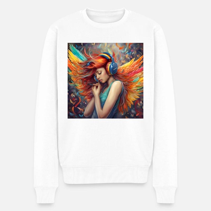 Musicdaydream Nr.5 - Männer Premium Bio Pullover - Weiß