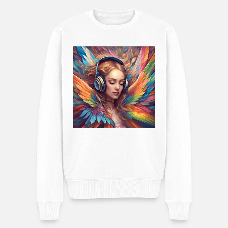 Music Elf 1 - Männer Premium Bio Pullover - Weiß