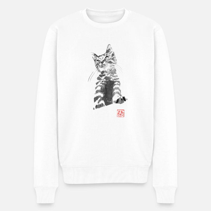 Clyde 01 - Männer Premium Bio Pullover - Weiß