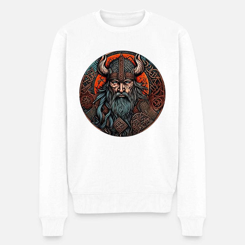 Wikinger - Männer Premium Bio Pullover - Weiß