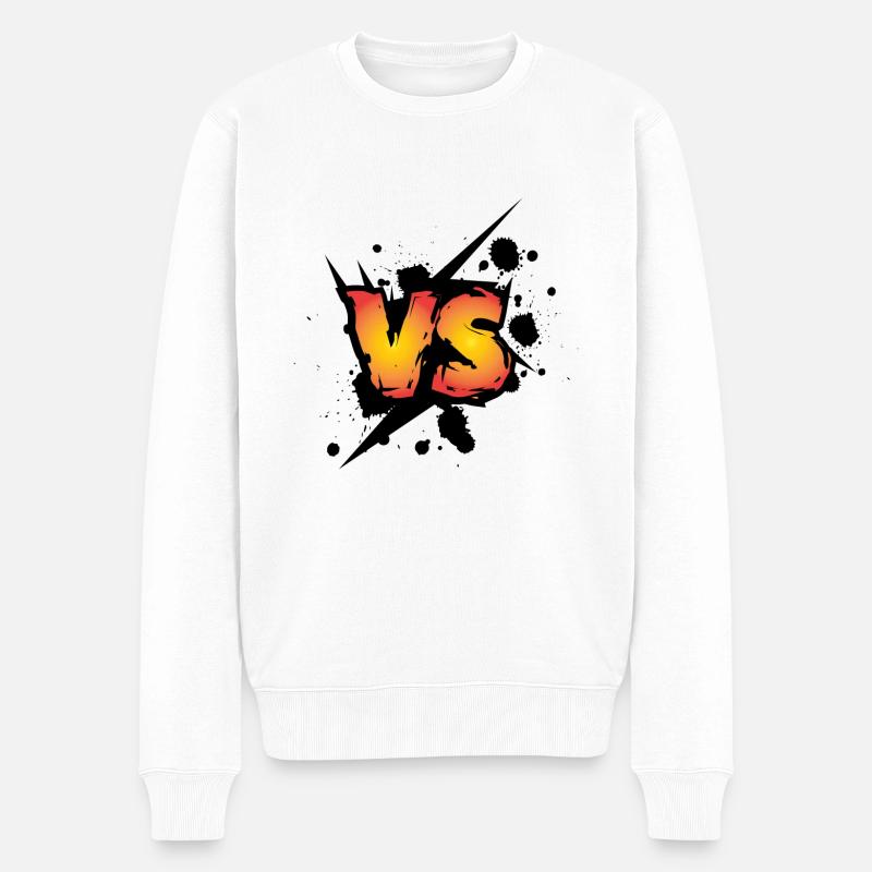 Aufschrift VS Logo - Männer Premium Bio Pullover - Weiß