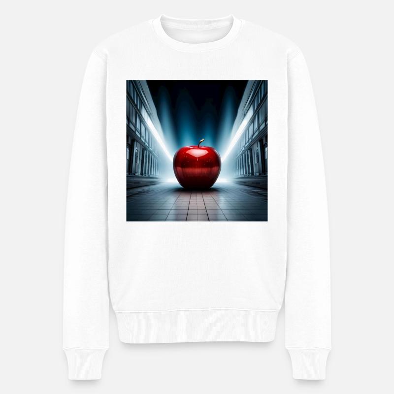 Apfel in der City - Männer Premium Bio Pullover - Weiß