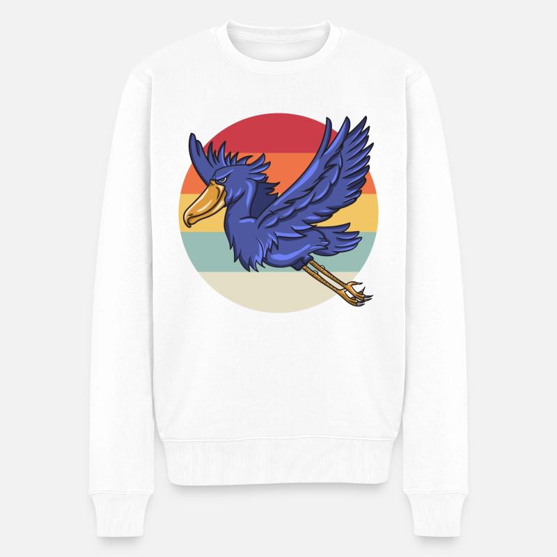 Schuhschnabel Vogel Ornithologe Wald I Geschenk - Männer Premium Bio Pullover - Weiß