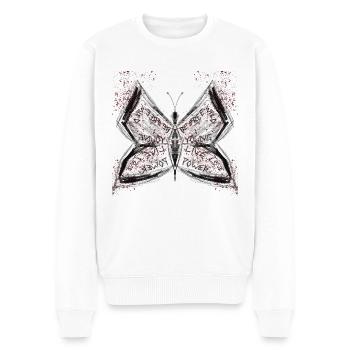 Butterfly - Männer Premium Bio Pullover - Weiß - Vorne - Thijin (182cm)