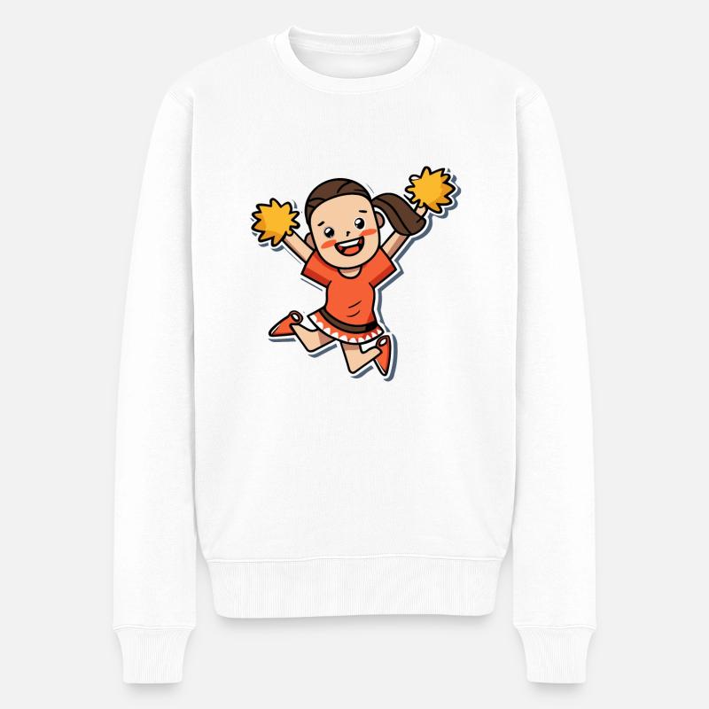 Cheerleader Mädchen Geschenk - Männer Premium Bio Pullover - Weiß
