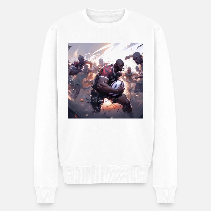 Ruuun! -Rugby - Männer Premium Bio Pullover - Weiß