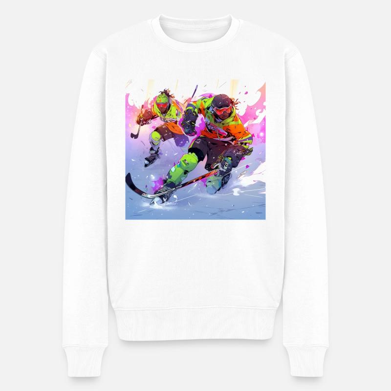 Hockey Stricker - Männer Premium Bio Pullover - Weiß