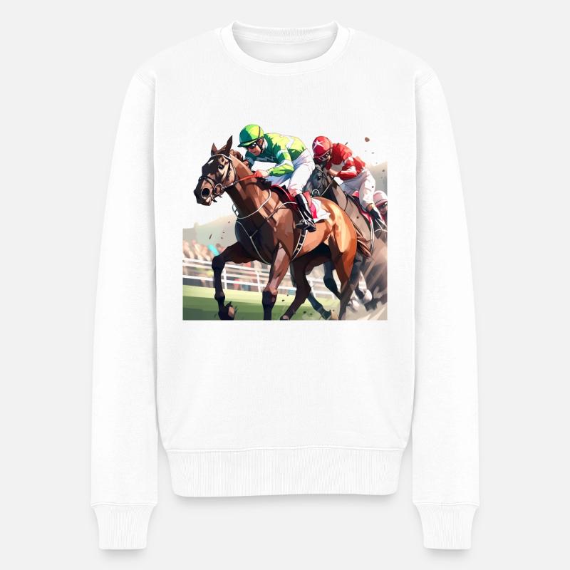 Sprint Hippique - Pull Premium bio Homme - blanc