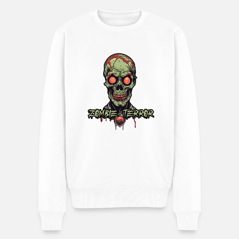 Zombie / Apocalypse /Untot / Horror / Virus / Logo - Männer Premium Bio Pullover - Weiß