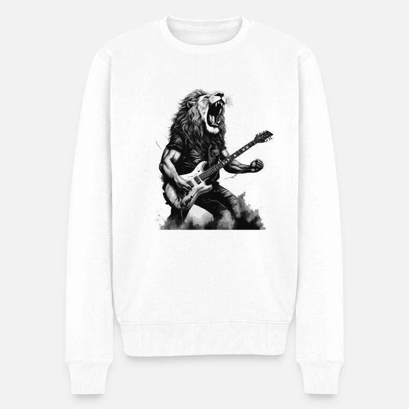 RocknRoll - Männer Premium Bio Pullover - Weiß