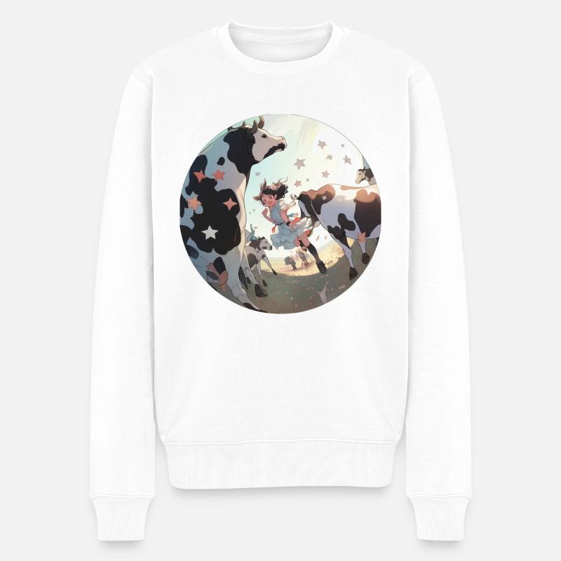 La ferme aux vaches étoilées - Pull Premium bio Homme - blanc