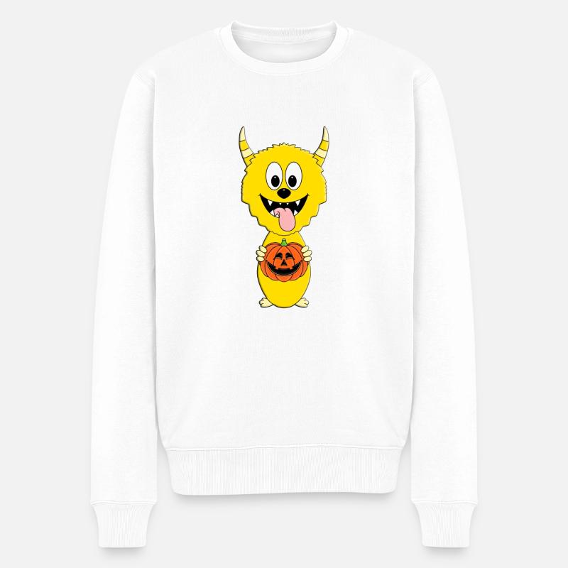 HALLOWEEN - KÜRBIS - MONSTER - KINDER - BABYS - Männer Premium Bio Pullover - Weiß