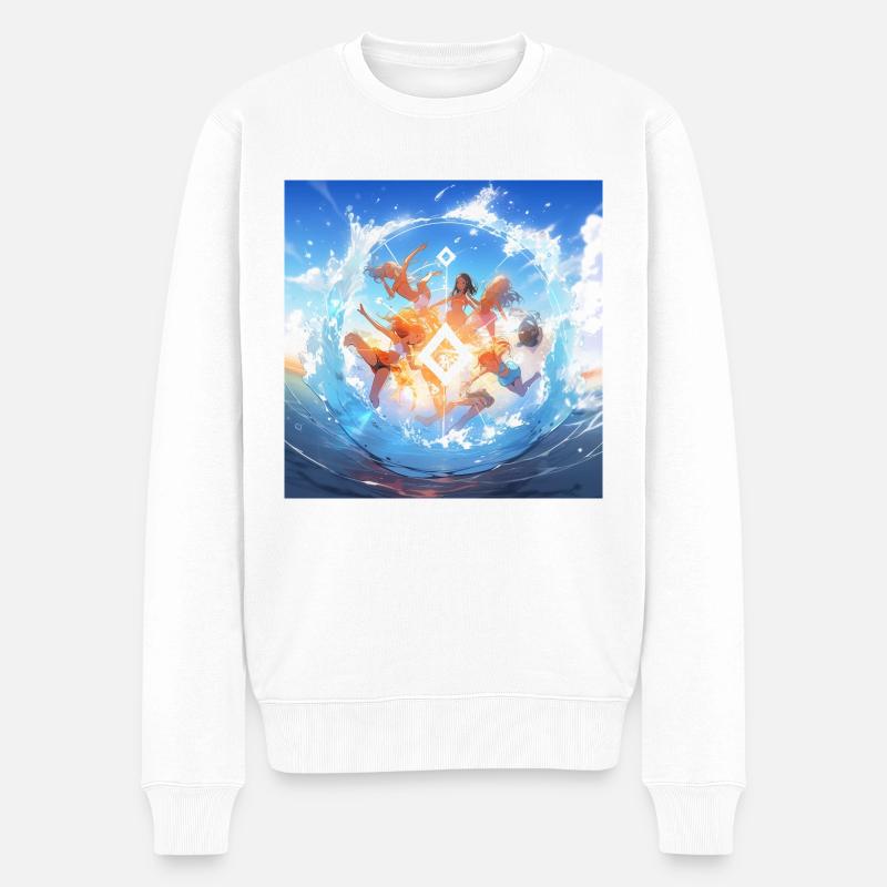 Sommer-Kampf - Männer Premium Bio Pullover - Weiß