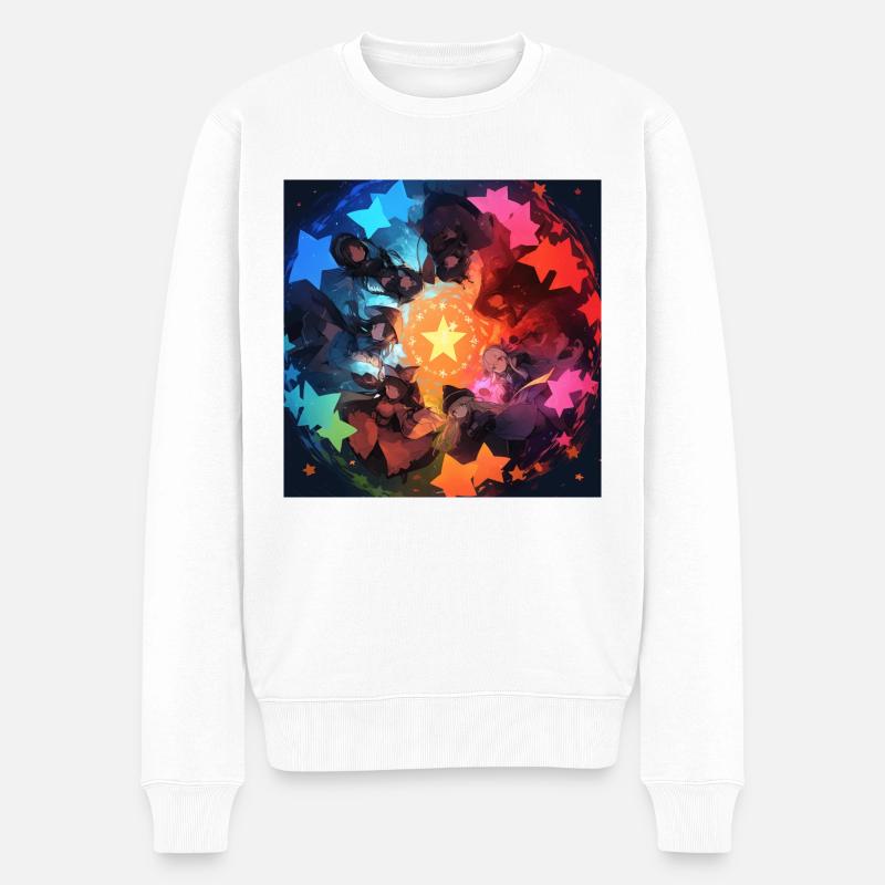 Magier-Mädchen - Männer Premium Bio Pullover - Weiß