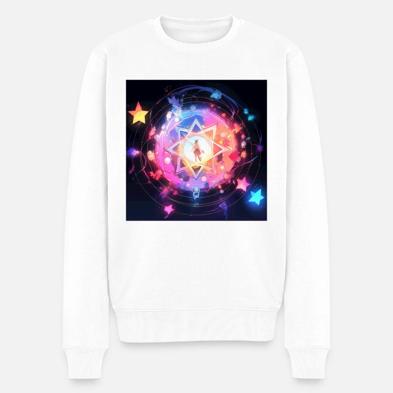Die bunte Sternenkonstellation - Männer Premium Bio Pullover - Weiß