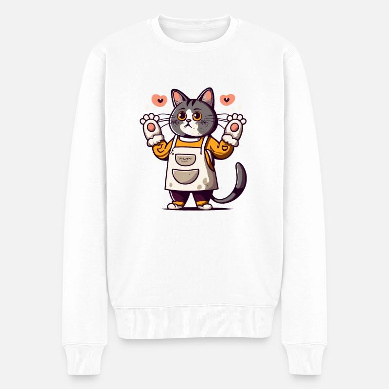 Koch - Männer Premium Bio Pullover - Weiß