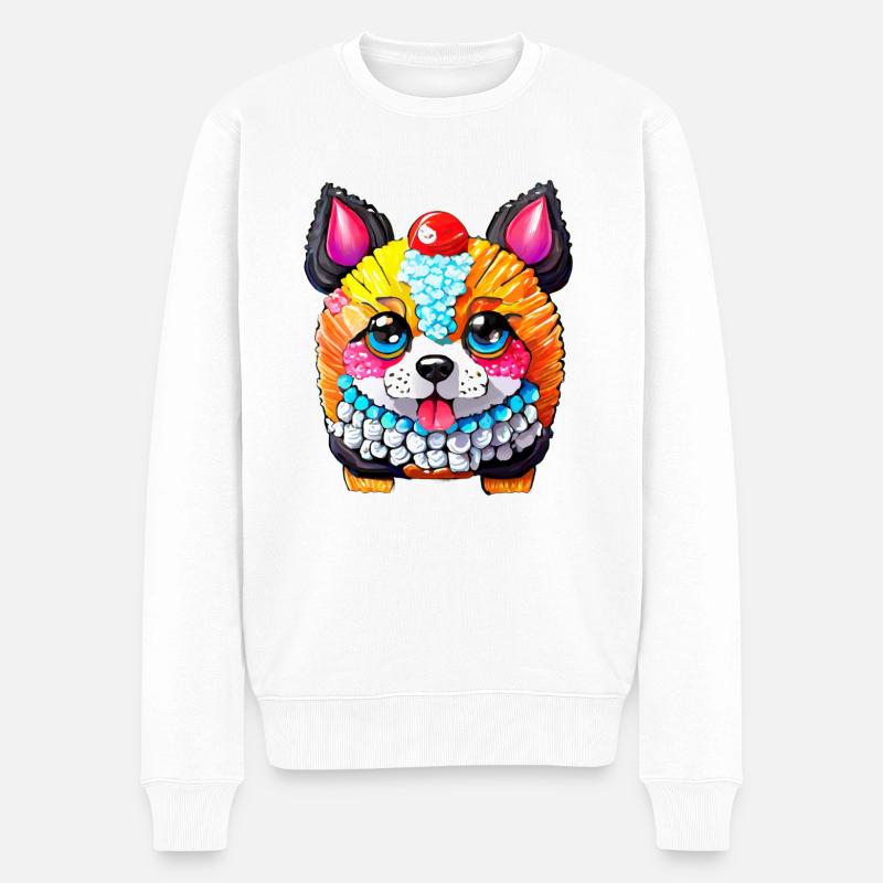 Chien Sushi - Pull Premium bio Homme - blanc