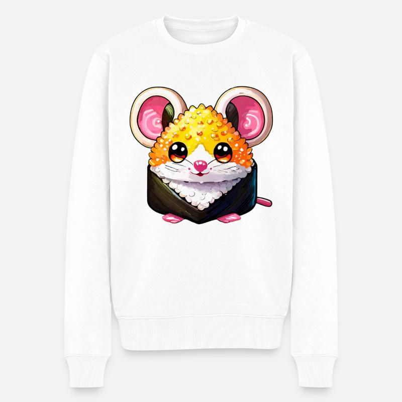 Souris à sushi - Pull Premium bio Homme - blanc