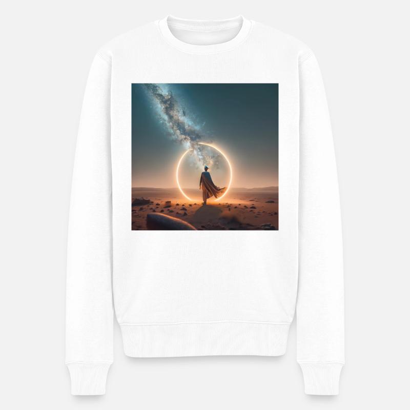 Wüste - Männer Premium Bio Pullover - Weiß