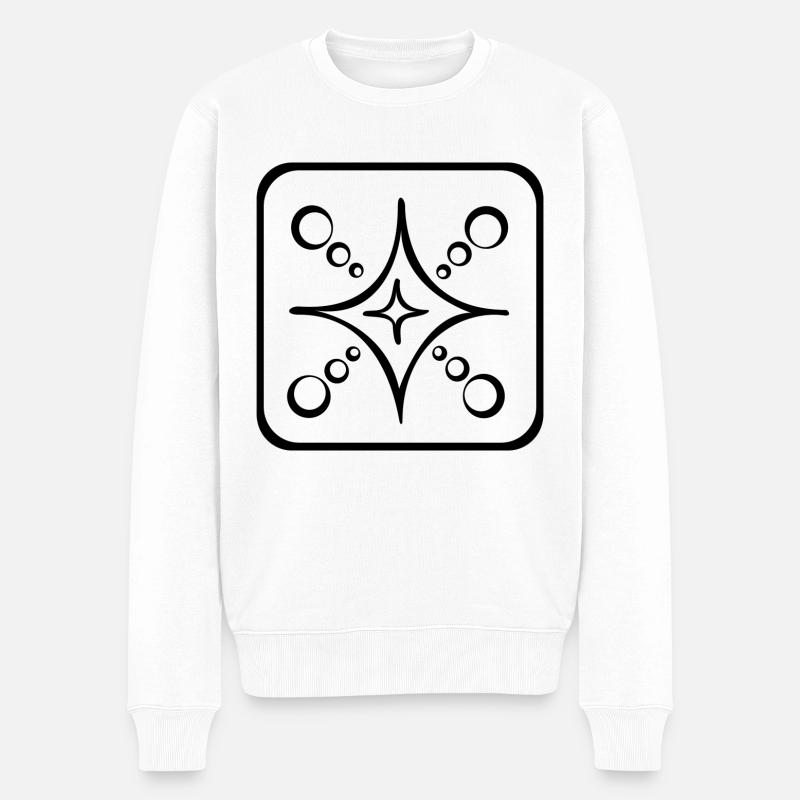 8 Kin Maya Stern BLK - Männer Premium Bio Pullover - Weiß