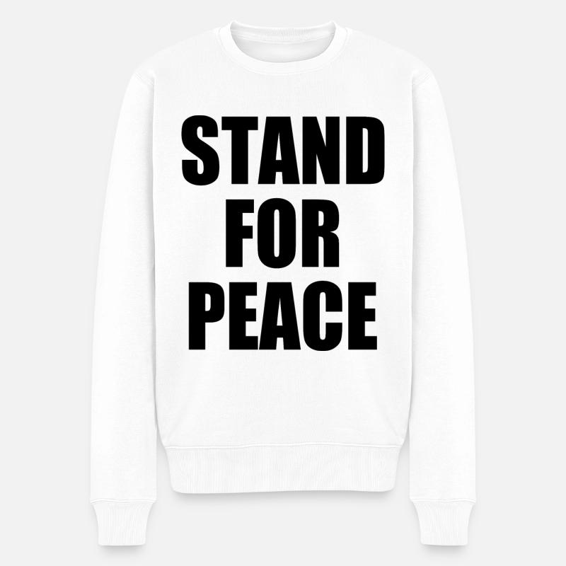 Stand for peace - Männer Premium Bio Pullover - Weiß