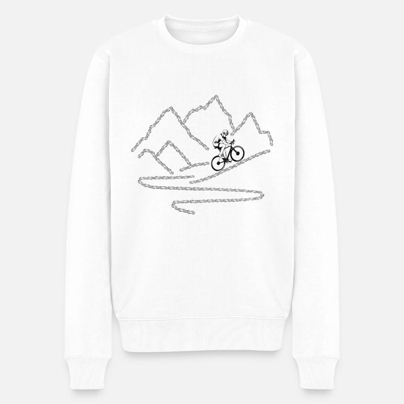 Der Berg ruft - Männer Premium Bio Pullover - Weiß
